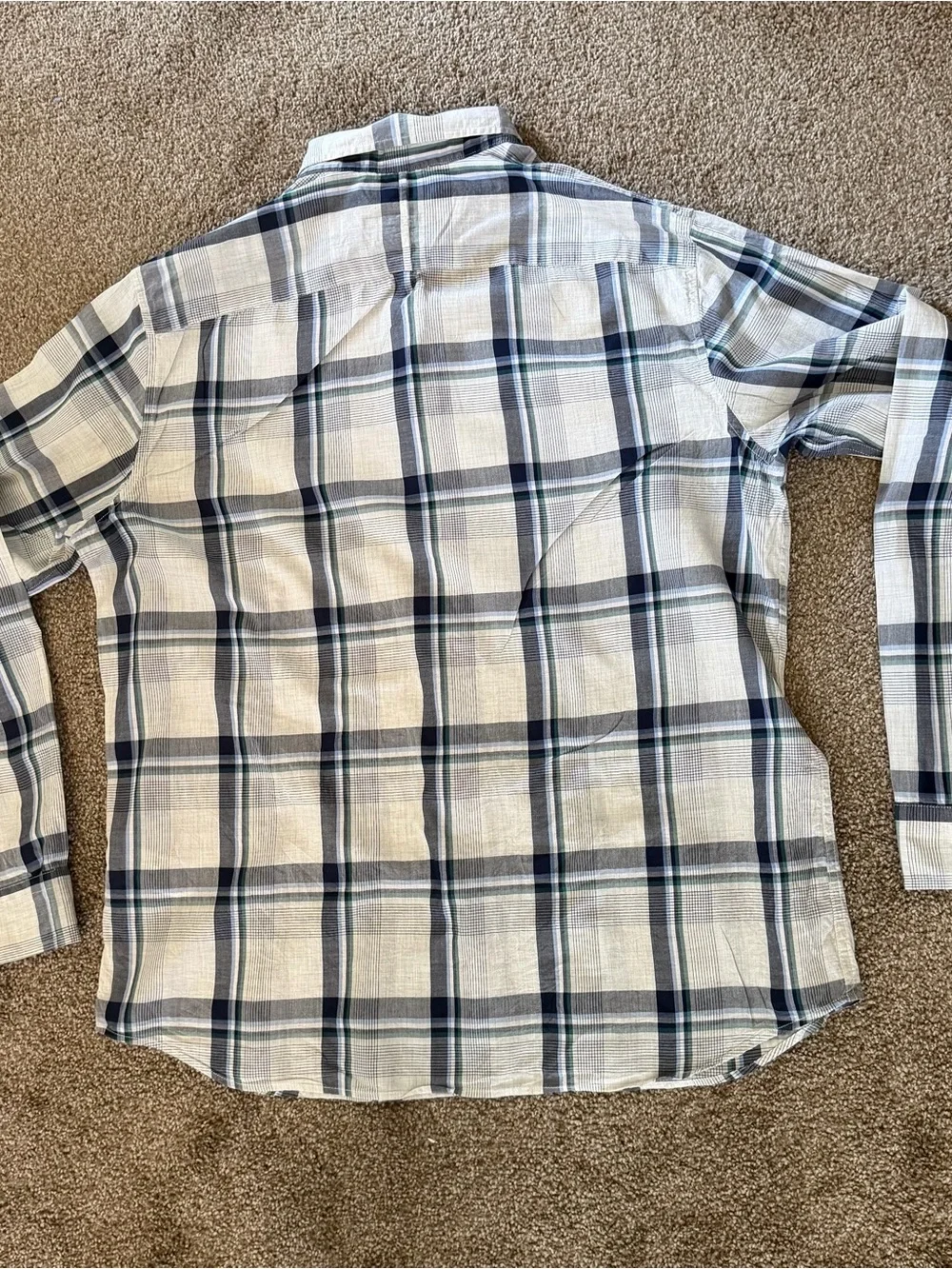 Banana Republic Navy & Gray Plaid Long-Sleeve Button-Down Shirt